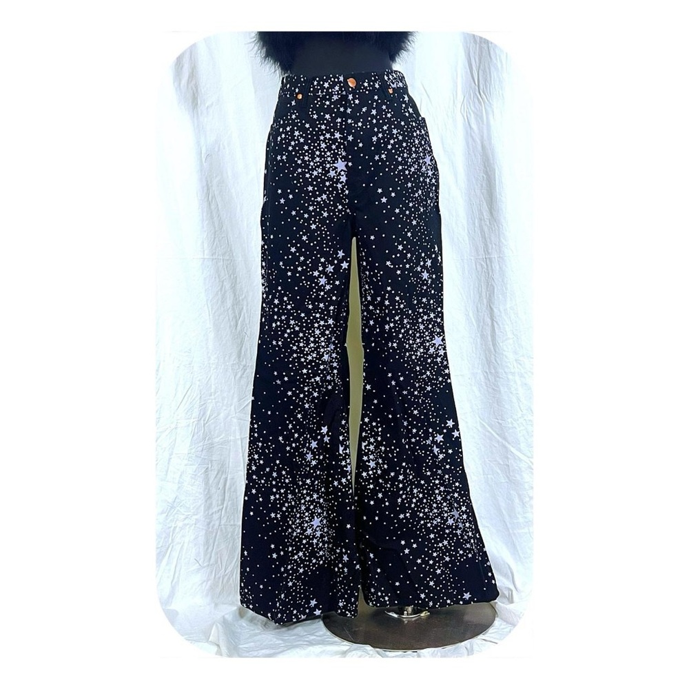 Wrangler Black Lavender Starry All over Print Bootcut Flare Pants